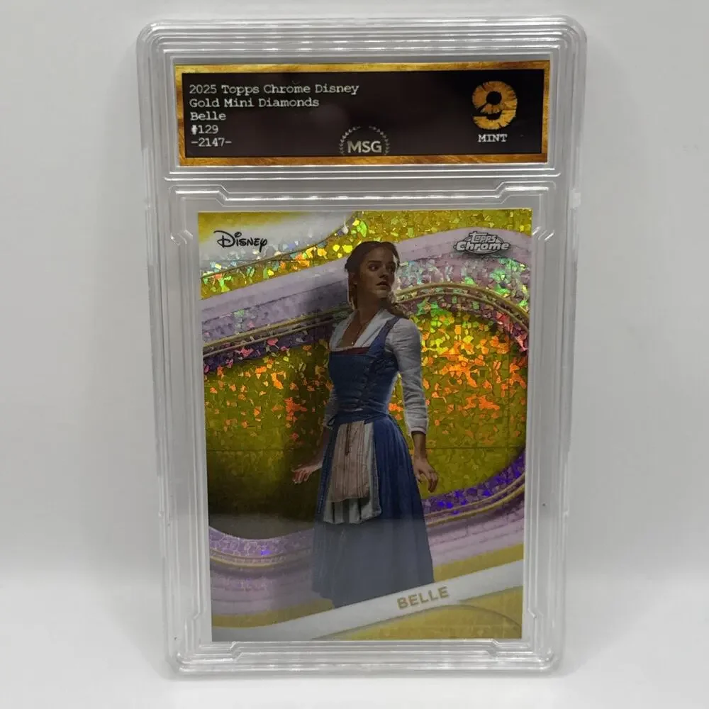 2025 Topps Chrome Disney Belle Yellow Mini Diamond Parallel #129 Emma Watson